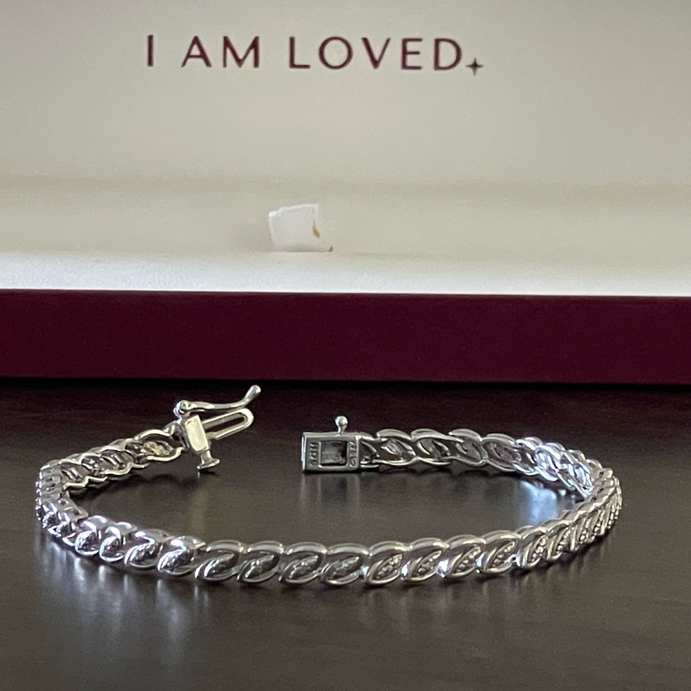 925 Sterling Silver Diamond Tennis Bracelet